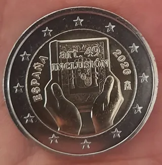 Moneda 2€ España 2026 Art. 49 Inclusión