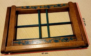 Atril de lectura, madera antiguo decorado plegable