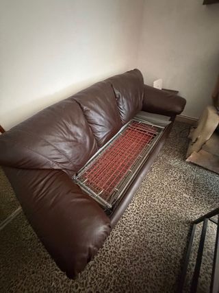 Sofá Cama Marrón Piel