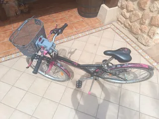 Bicicleta con diseño de rosa