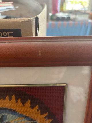 Cuadro  punto cruz Virgen María