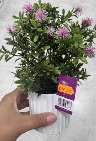 Planta artificial decorativa flores rosas