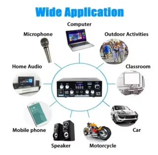 Amplificador Audio AK55 Bluetooth 900W = 50W+50W