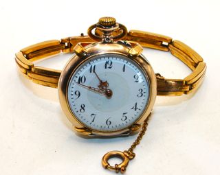 Esclusivo bracciale orologio argento oro fine 1800