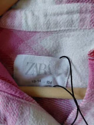 Chaqueta Zara cuadros rosa y blanco