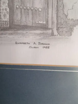 Dibujo a lápiz de puerta antigua