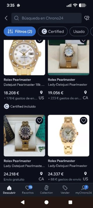 Rolex Datejust Oro y diamantes Fullset Pearlmaster