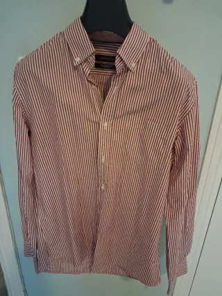 Camisa Cortefiel Rayas Rojas Talla M