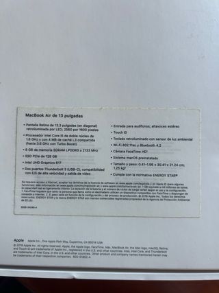 MacBook Air 13 2018 Plata