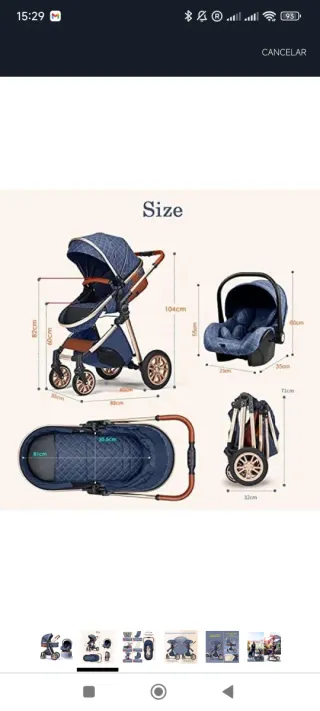 Carro de bebé con silla de coche