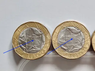 4 Monete Lire 1000 (1997-1998) confini diversi