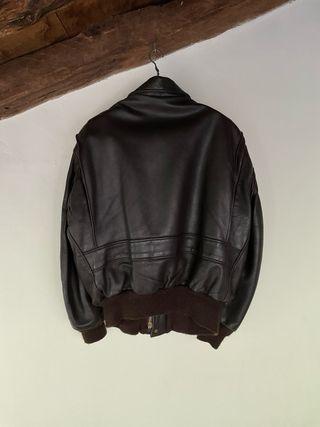 Chaqueta Cuero Marrón Aviador Schott Talla 46