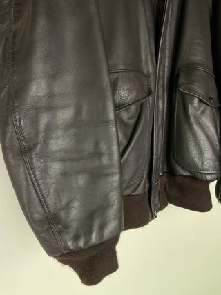 Chaqueta Cuero Marrón Aviador Schott Talla 46