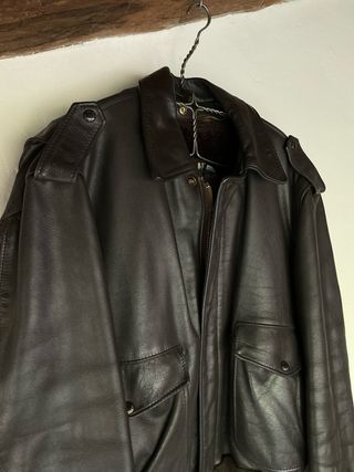 Chaqueta Cuero Marrón Aviador Schott Talla 46