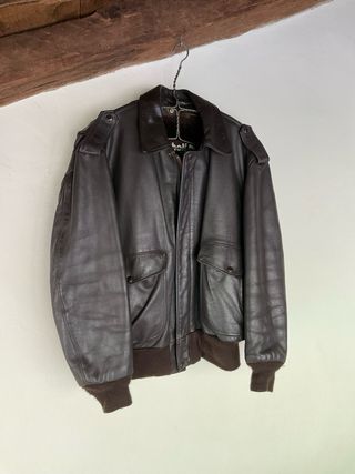 Chaqueta Cuero Marrón Aviador Schott Talla 46