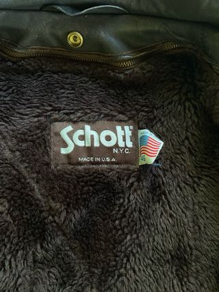 Chaqueta Cuero Marrón Aviador Schott Talla 46