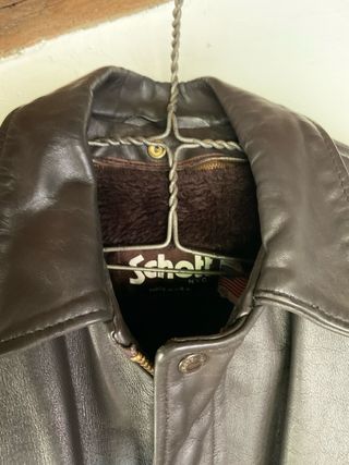 Chaqueta Cuero Marrón Aviador Schott Talla 46