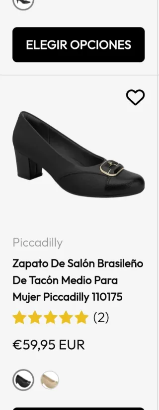 Zapatos Piccadilly Negros con Detalle Dorado T 38