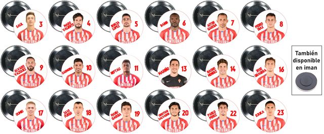 Lote 18 Chapas Sporting Gijon 2020/21