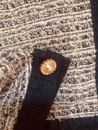 Chaqueta Tweed y Jeans Azul/Blanco