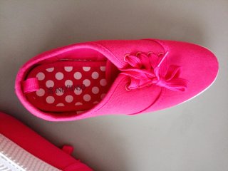 Bambas de tela fucsia