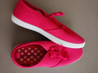Bambas de tela fucsia