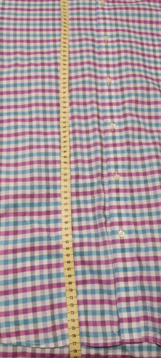 Camisa Cortefiel cuadros blanco ,rosa, celeste 3XL