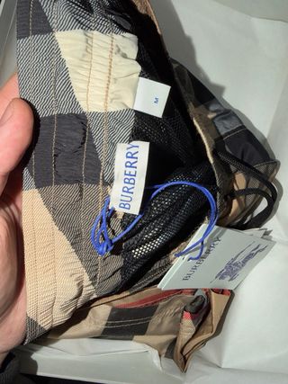 Shorts Burberry a scacchi Beige/Marrone