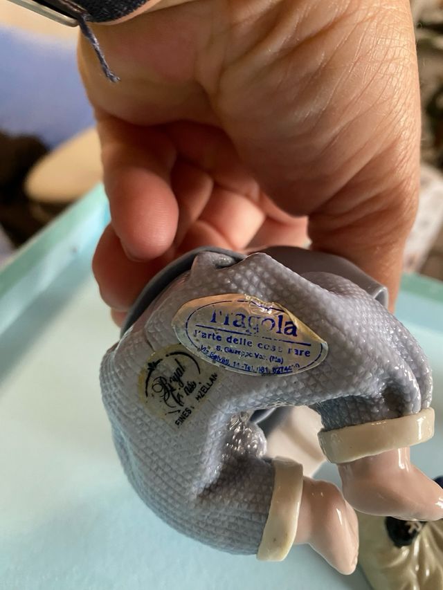 Lote figuras porcelana niño ángel futbolista