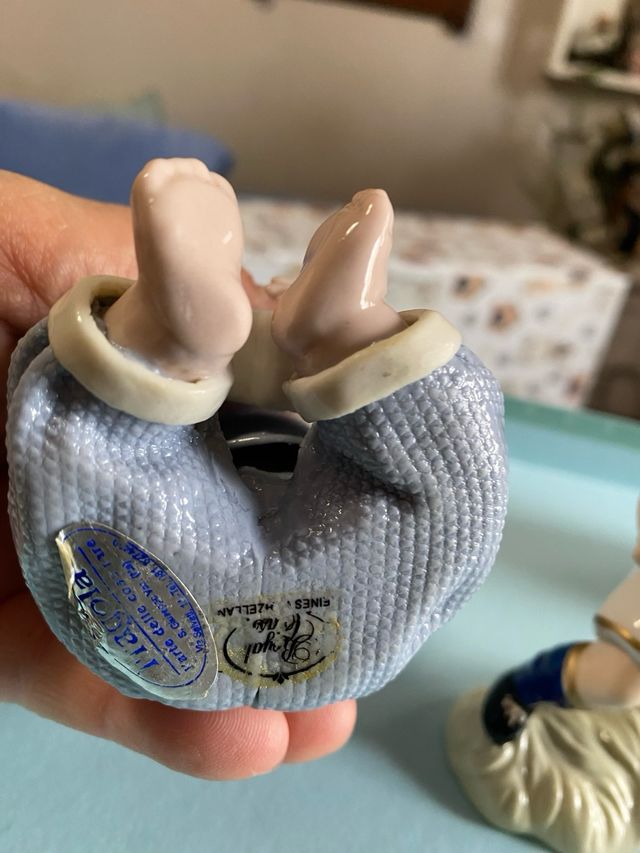 Lote figuras porcelana niño ángel futbolista