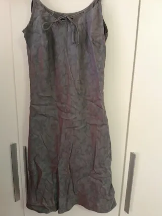 Vestido fiesta gris y morado