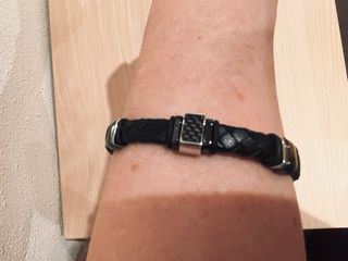 Pulsera Viceroy trenzada negra y plateada