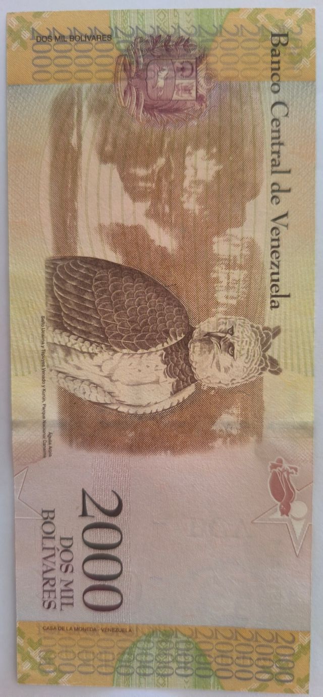 Nota de 2000 Bolívares da Venezuela 2016 Não Circulada