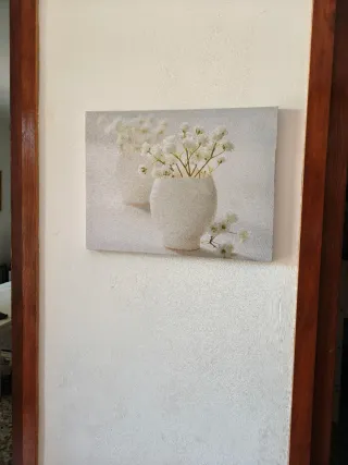 Cuadro Flores Blancas Jarrón
