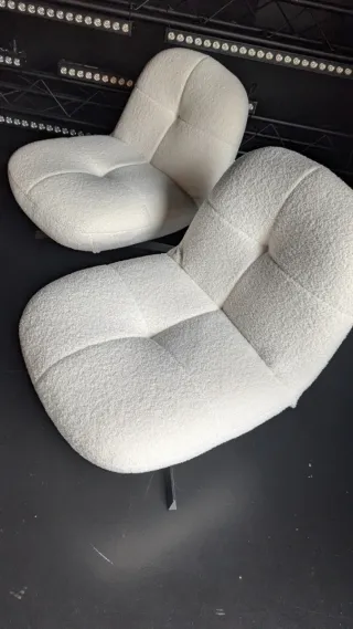 2 Sillones Nube Tela Negro y Blanco