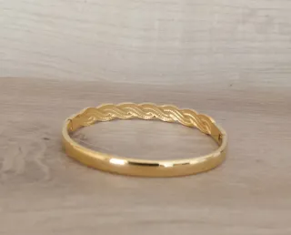 Pulsera Acero Inoxidable Trenzada Dorada