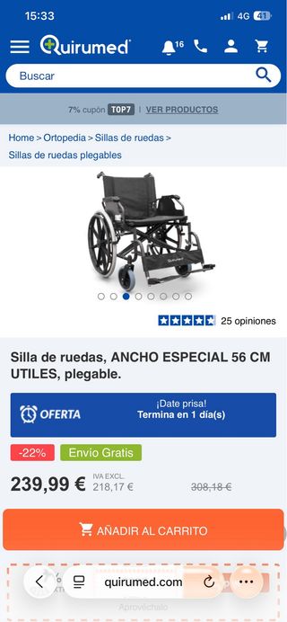 Silla ruedas ancha