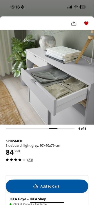 Aparador IKEA SPIKSMED gris claro