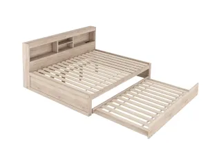 Cama nido con mesita de noche integrada y luz LED