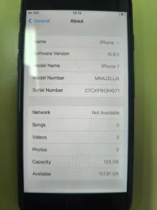 iPhone 7 128GB Negro/Plateado - Batería 100%