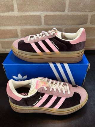 Adidas Gazelle Bold "Shadow Brown Glow Pink Velver