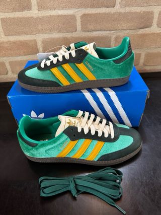 Adidas Samba OG "Green Preloved Yellow Velvet"