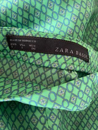 Pantalón culotte Zara verde estampado