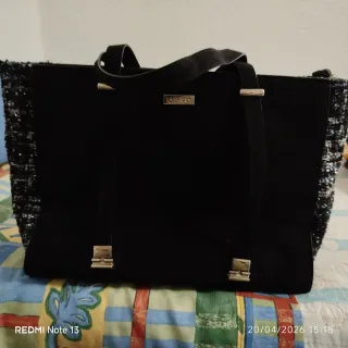 Bolso negro con detalles tweed