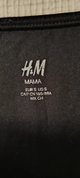 Vestido H&M Mama Negro Manga 3/4