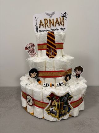 Tarta de pañales temática Harry Potter