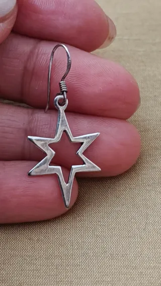 Pendientes Estrella Plata Ley 925