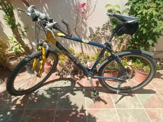 Bicicleta MTB azul y amarilla