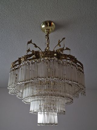 Lampara de techo de lágrimas de cristal