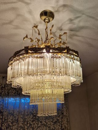 Lampara de techo de lágrimas de cristal